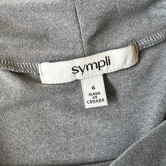 SYMPLI FUNNEL NECK PULLOVER TOP 6 GRAY JERSEY STRETCH LIGHTWEIGHT CASUAL CHIC - Picture 10 of 12